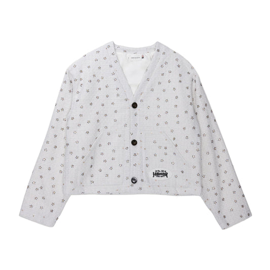 Honor The Gift "Gifted Floral" Beaded White Cardigan