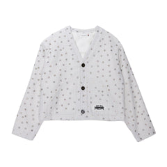 Honor The Gift "Gifted Floral" Beaded White Cardigan