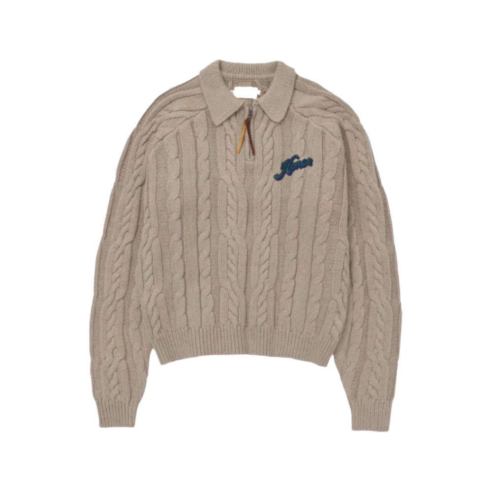 Honor The Gift "Cable " Stone Leisure Henley Half Zip