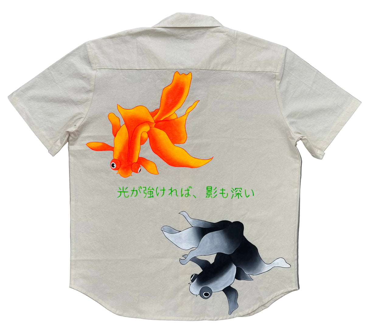 Twenty two is everywhere 'Koi Fish' Hand Painted Button Down Shirt 1/1