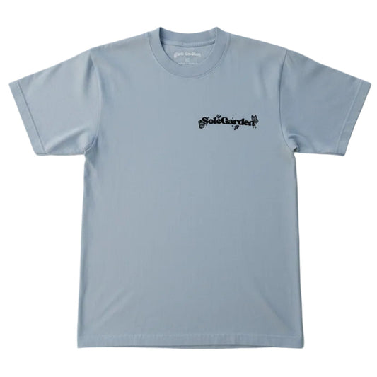 Sole Garden x Sessions with Gr8ness “Sessions ” Black Butterfly Light Blue Tee