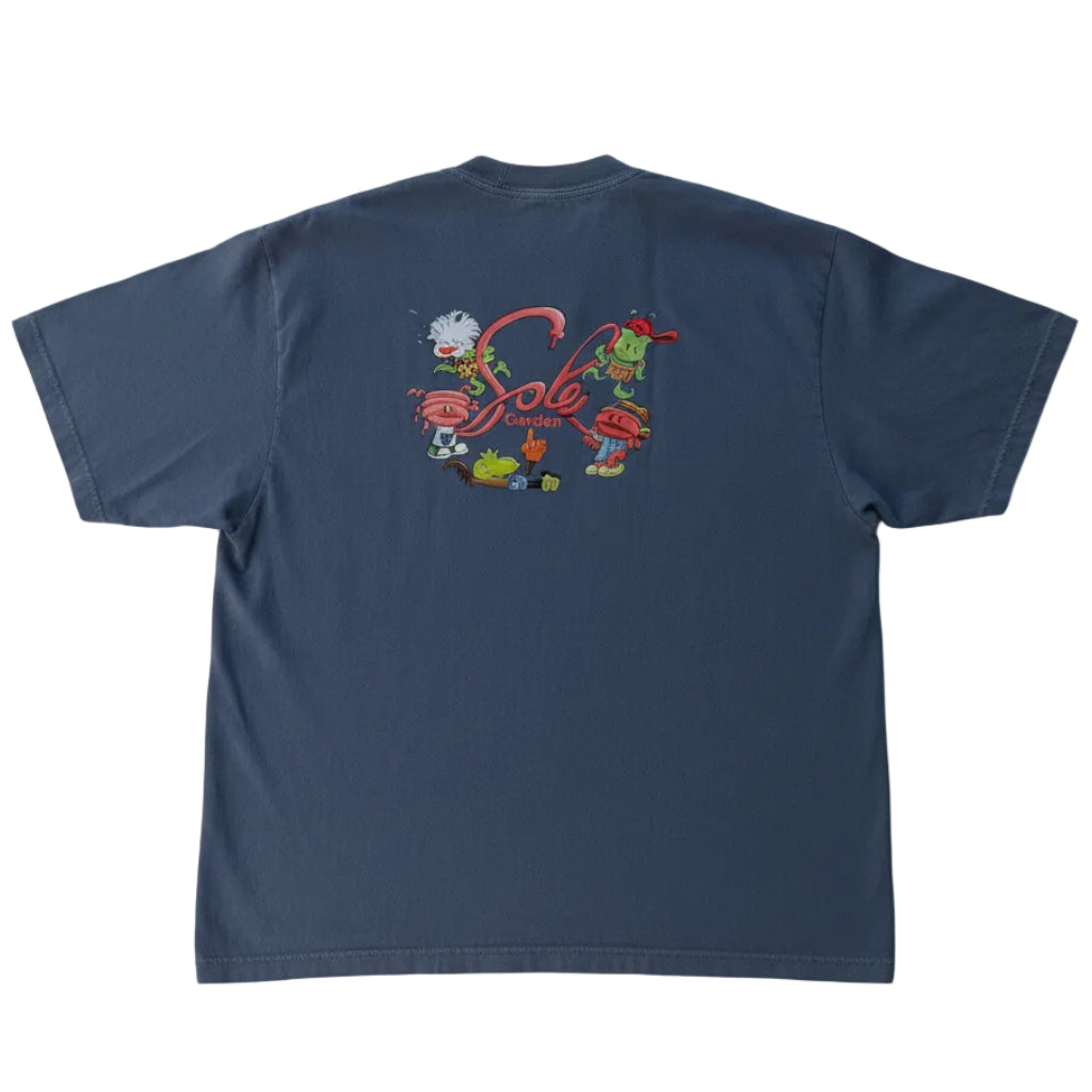 Sole Garden x Tab Toonz "Logo 2" Denim Blue Tee
