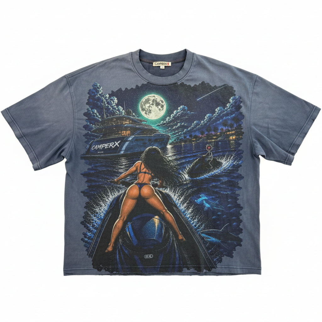 CamperX 'CampSki' Blue Tee