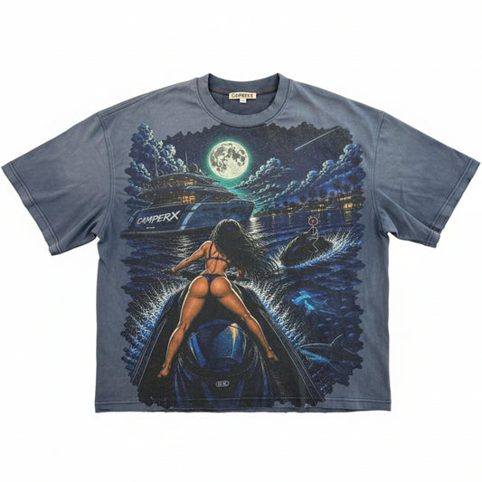 CamperX 'CampSki' Blue Tee