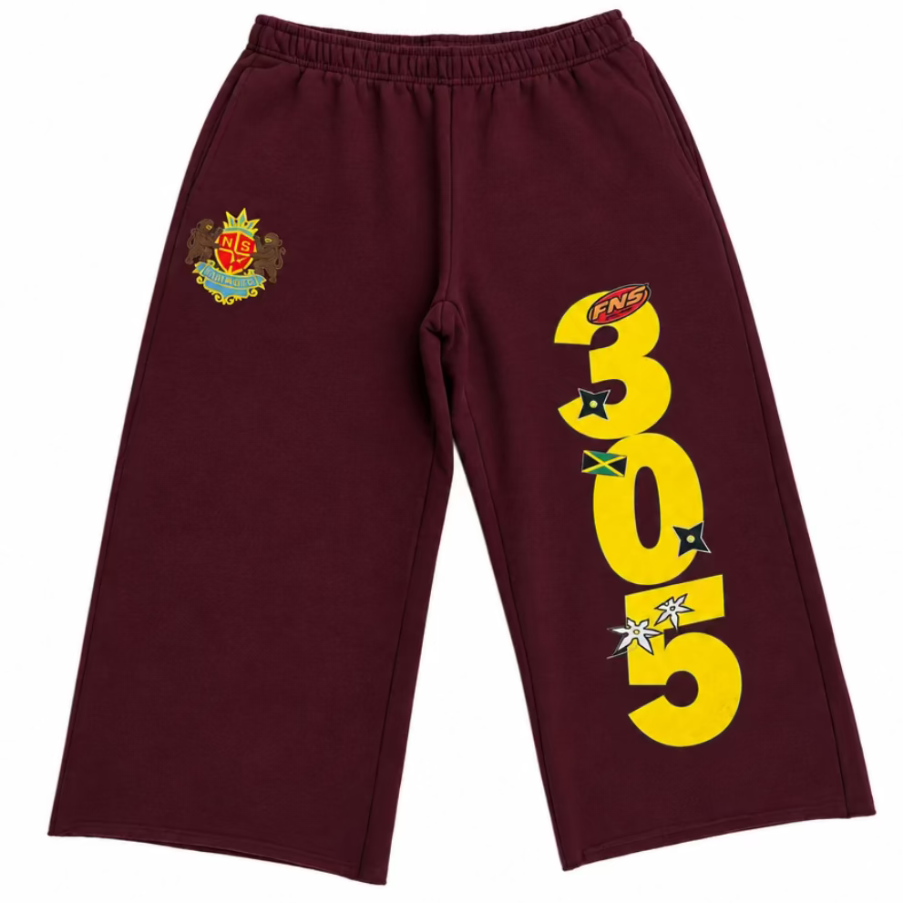 Fujimoto ‘305’ 3/4 Burgundy Sweatshorts