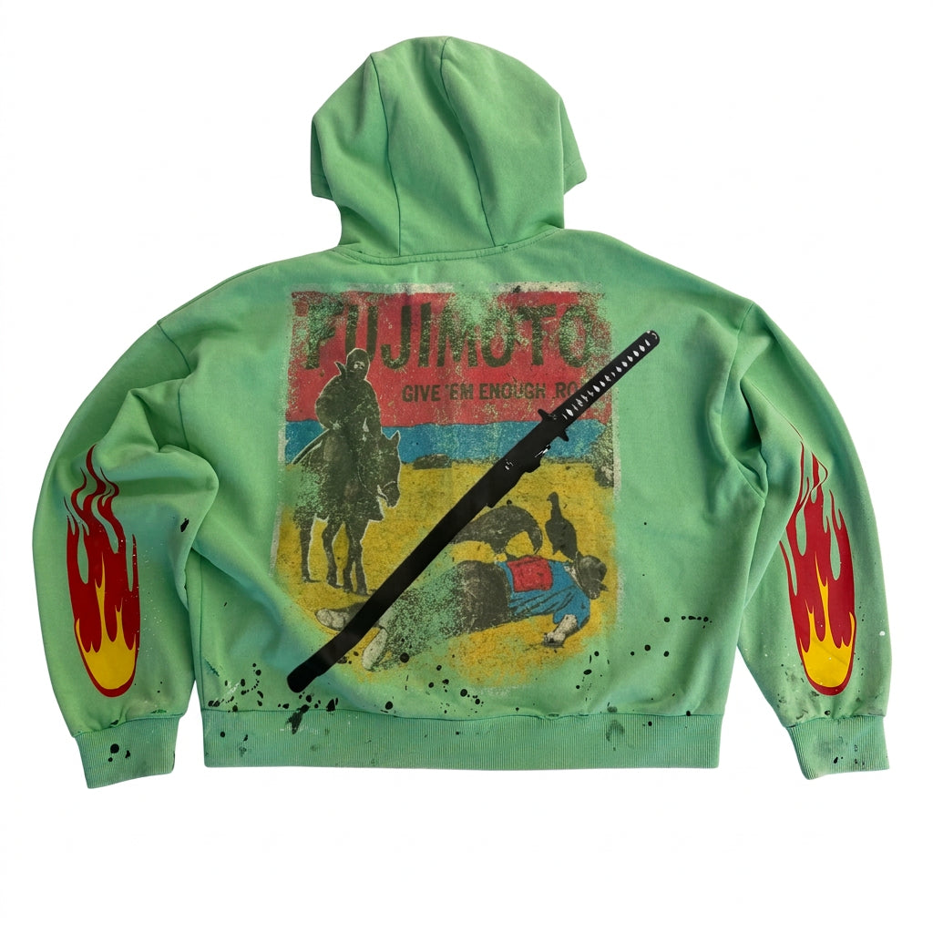 Fujimoto ‘God Save The Ninja’ Green Hoodie