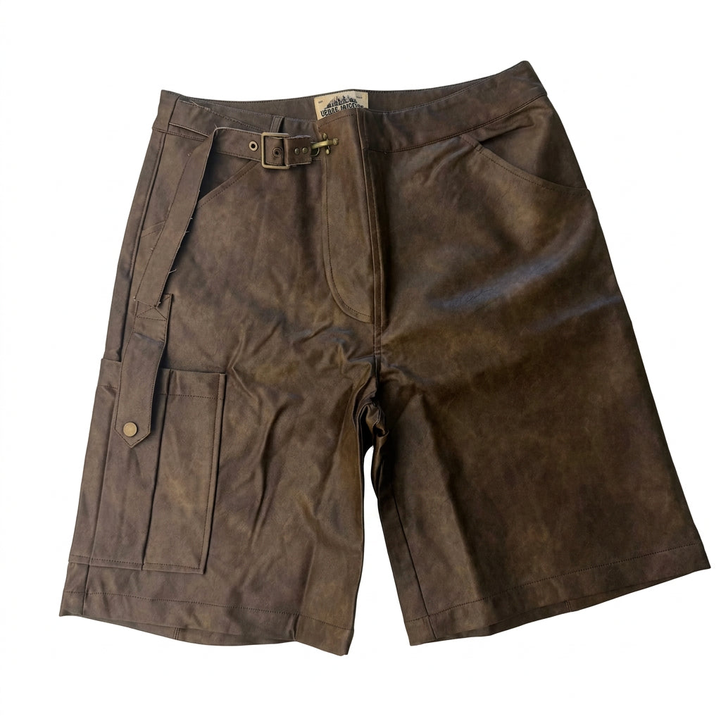 Urban Museum 'Leather' Brown Shorts