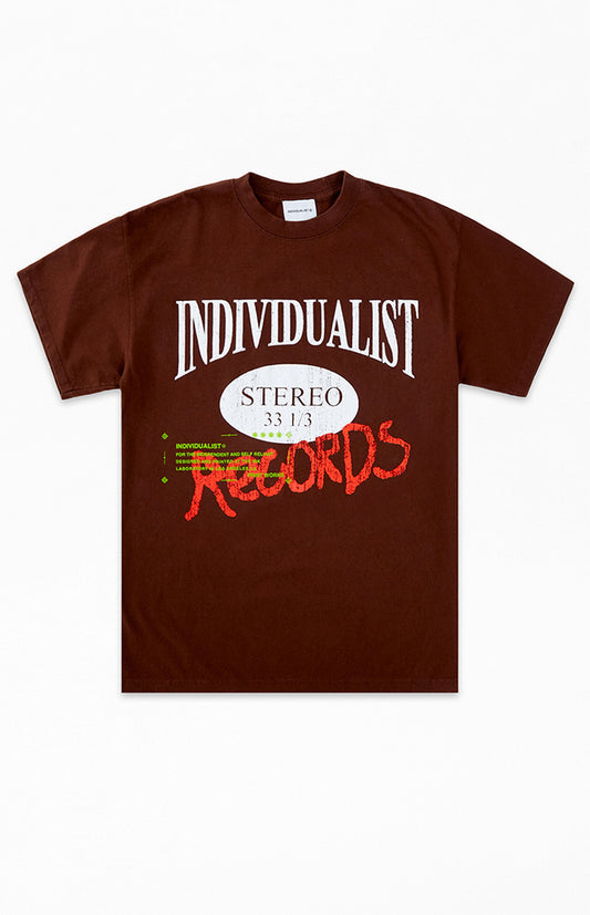 Individualist “Records” Vintage Brown Tee