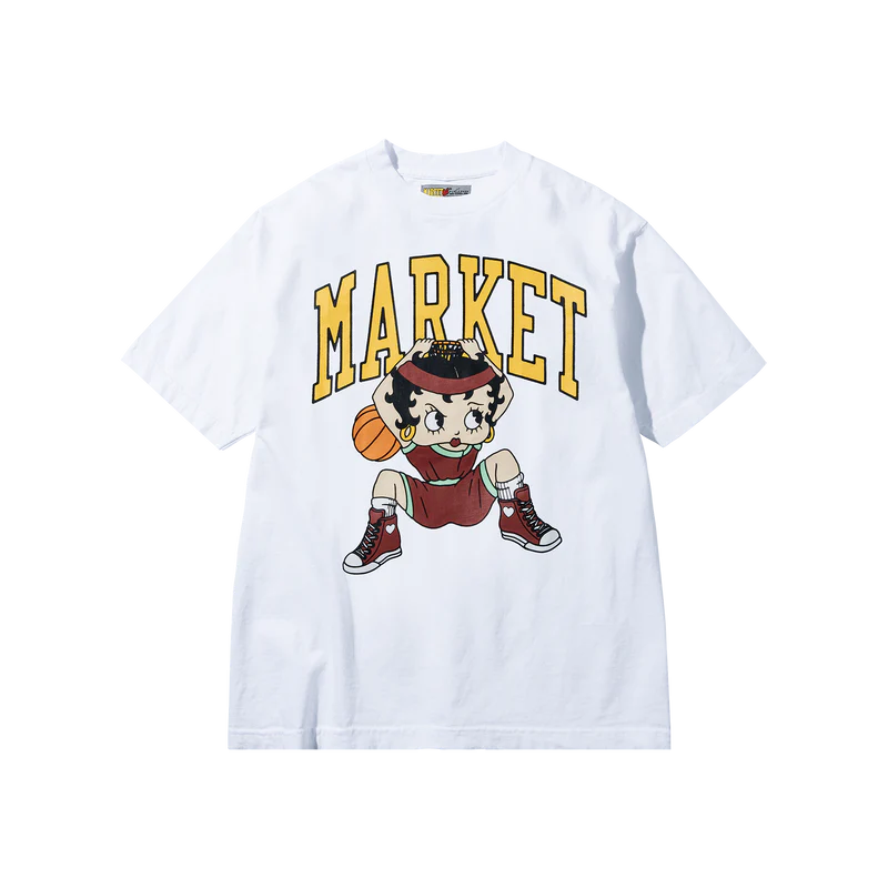 Market Studios x Betty Boop "Dunking" White T-Shirt