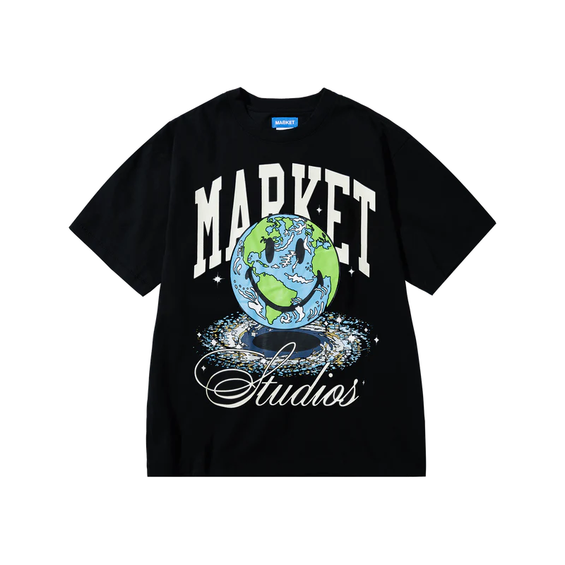 Market Studios "Smiley Galaxy" Black T-Shirt