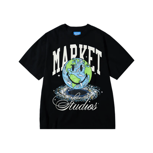 Market Studios "Smiley Galaxy" Black T-Shirt