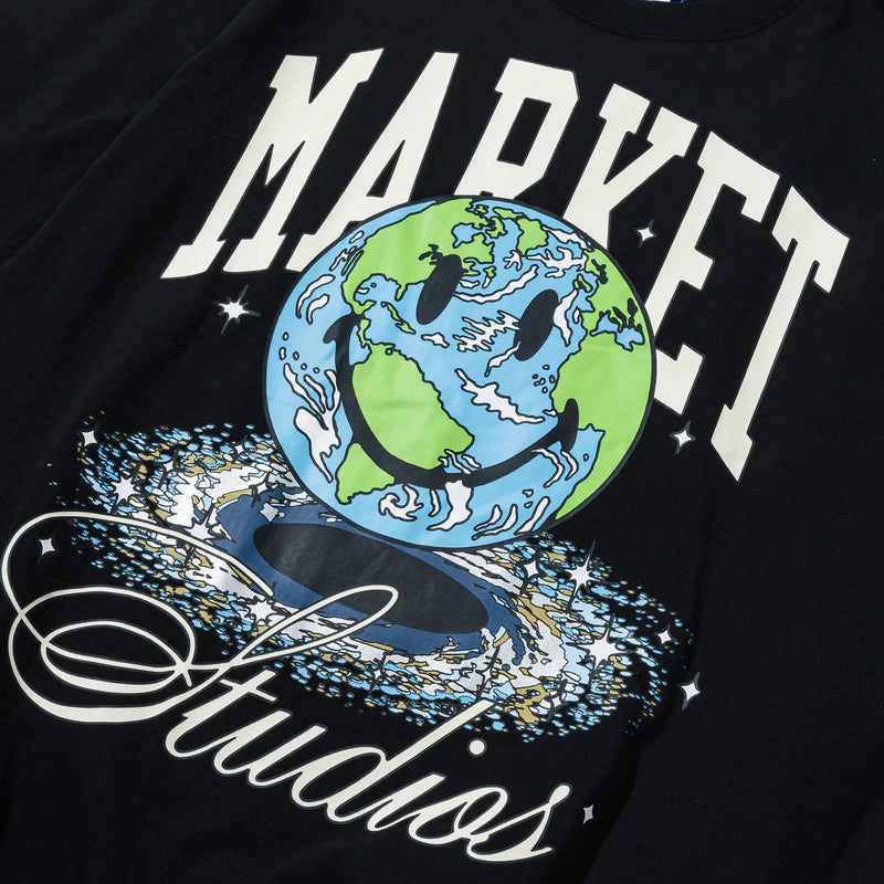 Market Studios "Smiley Galaxy" Black T-Shirt