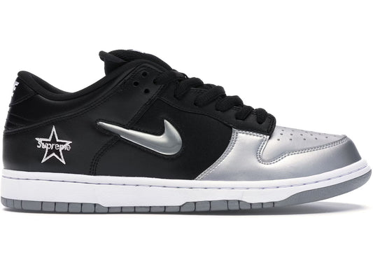 Nike SB Dunk Low x Supreme "Jewel Swoosh Silver"