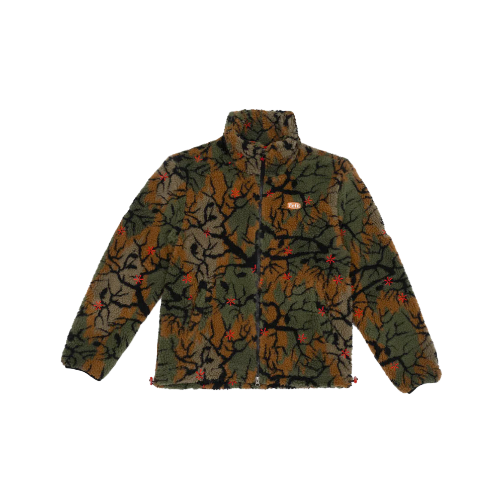 FELT "Forest Bloom" Green Forest Sherpa Jacket
