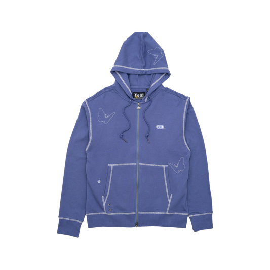 FELT "Contrast Stitched" Mild Purple Zipper Hoodie
