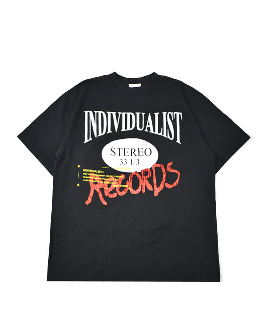 Individualist “Records” Vintage Black Tee
