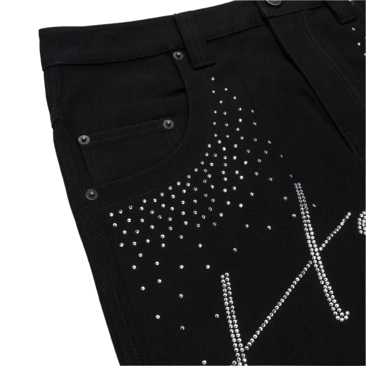 Honor The Gift "Rhinestone" Black Denim Wide Leg Pants