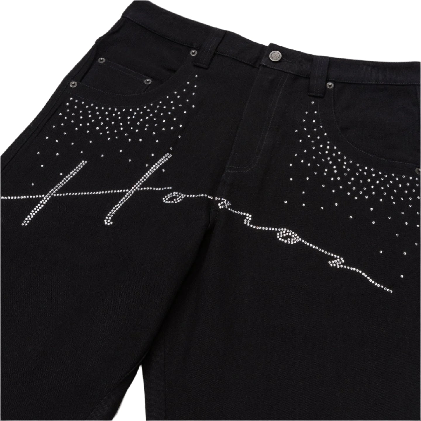 Honor The Gift "Rhinestone" Black Denim Wide Leg Pants