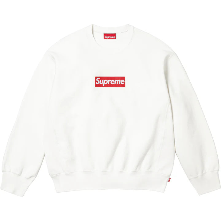 Supreme "Washed Box Logo" White Crewneck