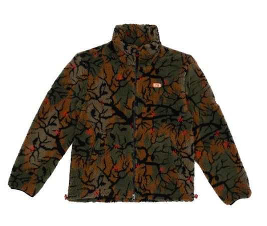 FELT "Forest Bloom"  Green Forest Sherpa Jacket