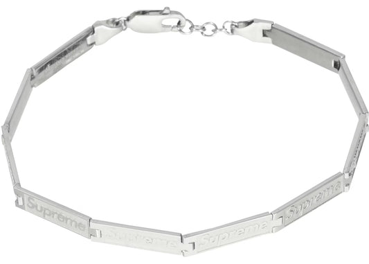Supreme x Jacob & Co "Logo Link" Sterling Silver Bracelet