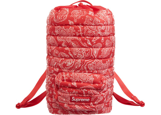 Supreme Bag "Puffer Backpack" Red Paisley