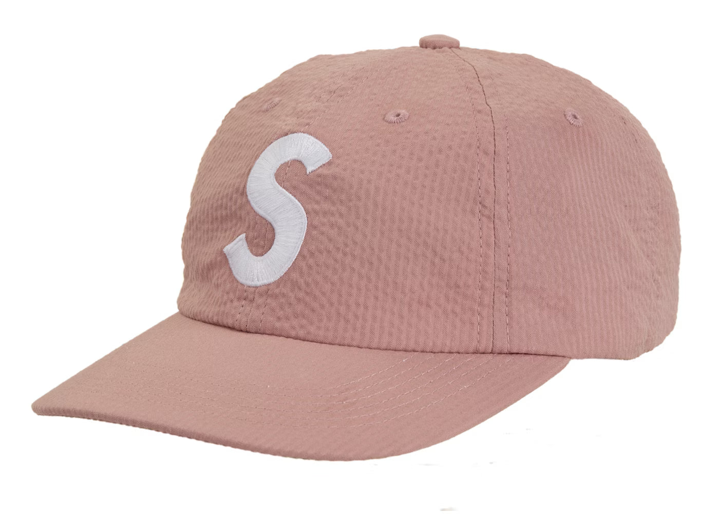 Supreme "Seersucker S Logo" Pink Hat 6-Panel