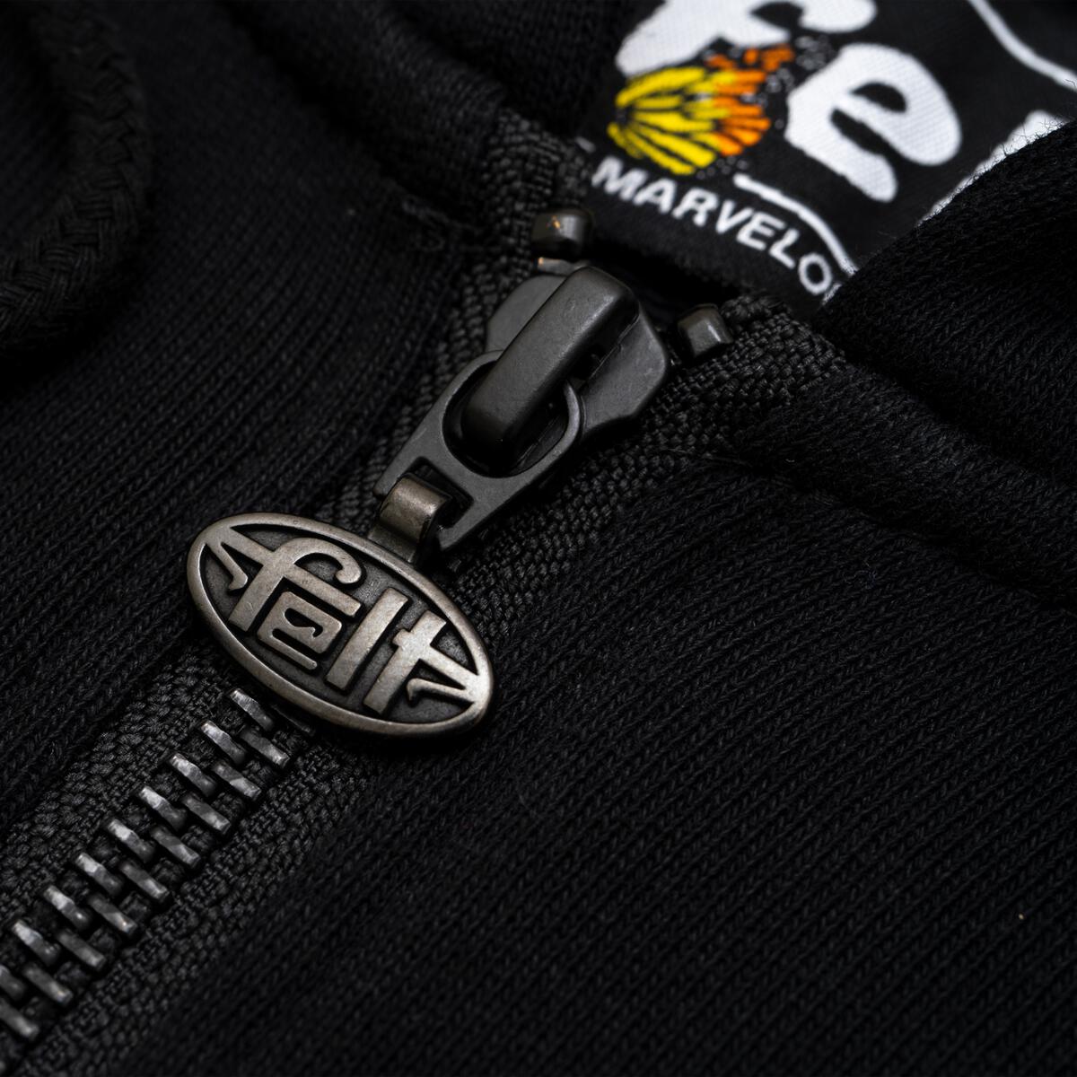 FELT "Contrast Stitched" Black Zipper Hoodie