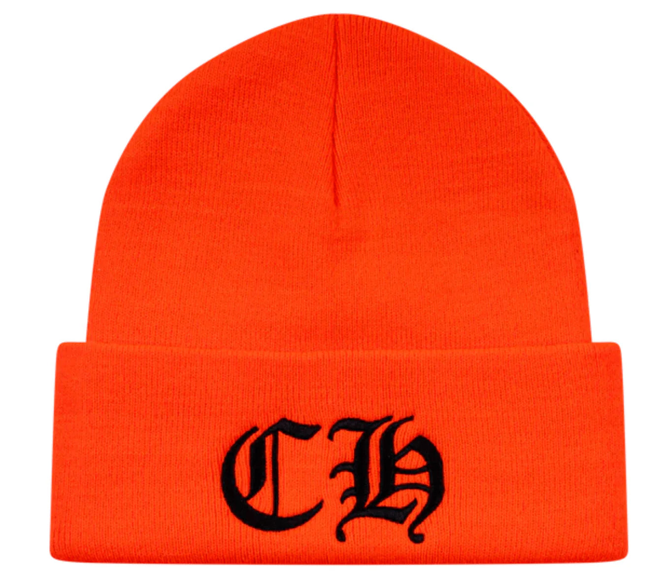 Chrome Hearts Embroidered "CH" Logo Beanie Orange/Black