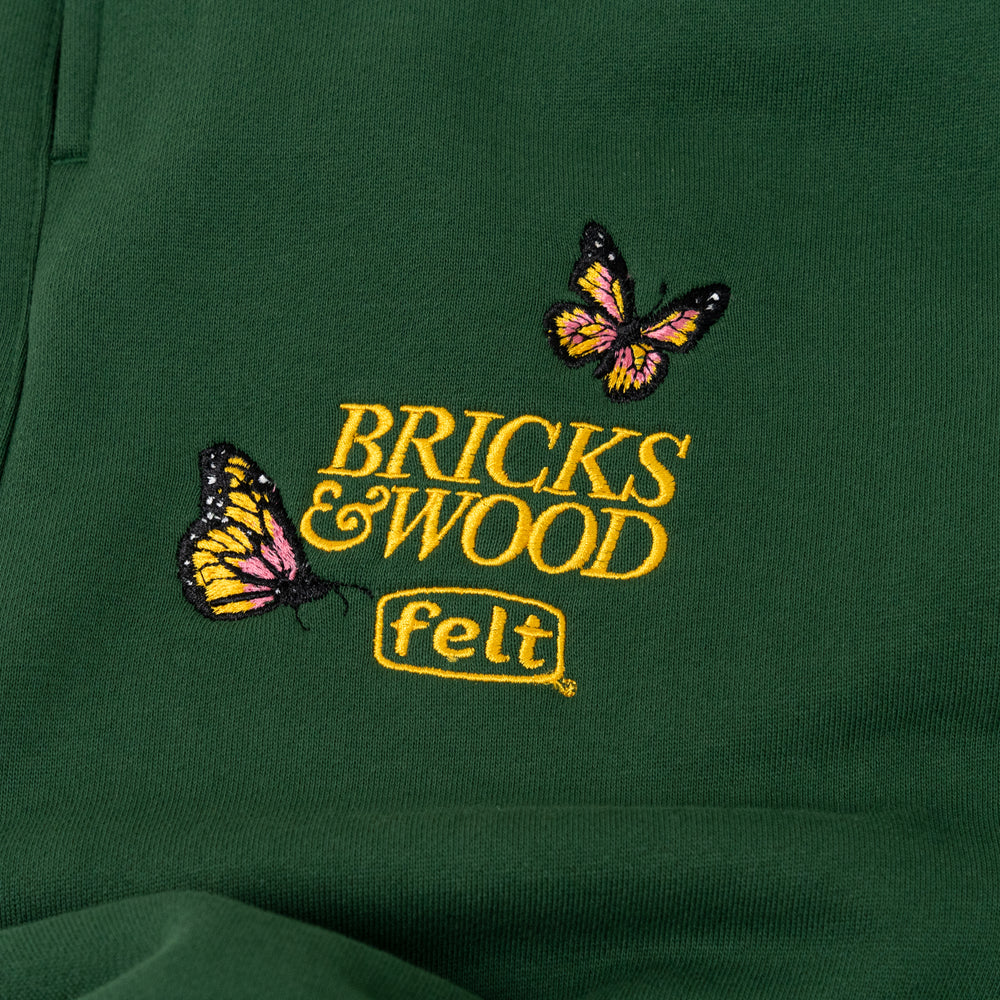 FELT x Bricks & Wood "Butterfly Garden" Green Sweatpants