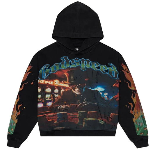 Godspeed 'Life's A Gamble' Black Wash Hoodie
