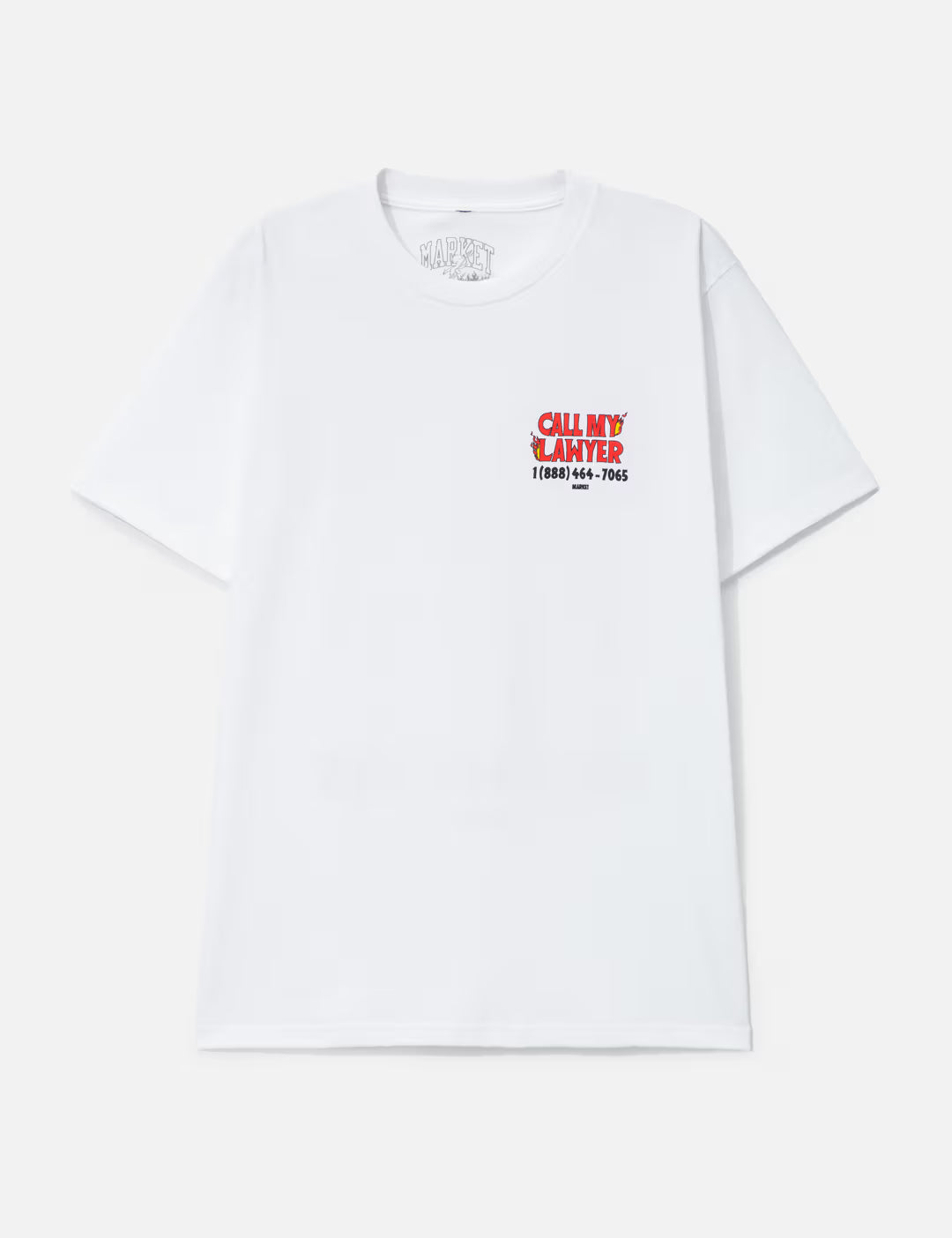 Market Studios x Hot Stuff "Call My Lawyer" White T-Shirt