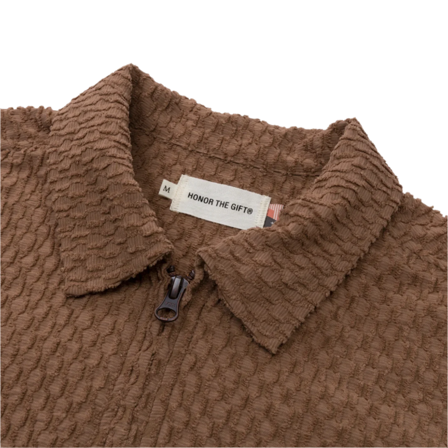 Honor The Gift "Honor Textured" Brown Knit Quarter Zip