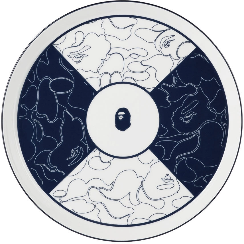 Bathing Ape "White/Navy Camo" Porcelain Plate