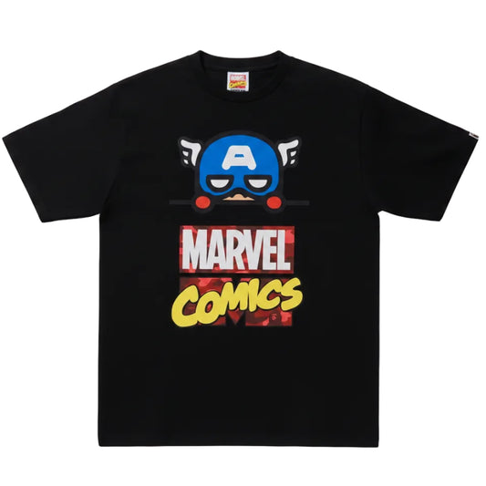 BAPE x Marvel Comics "Milo Captain America" Black Tee