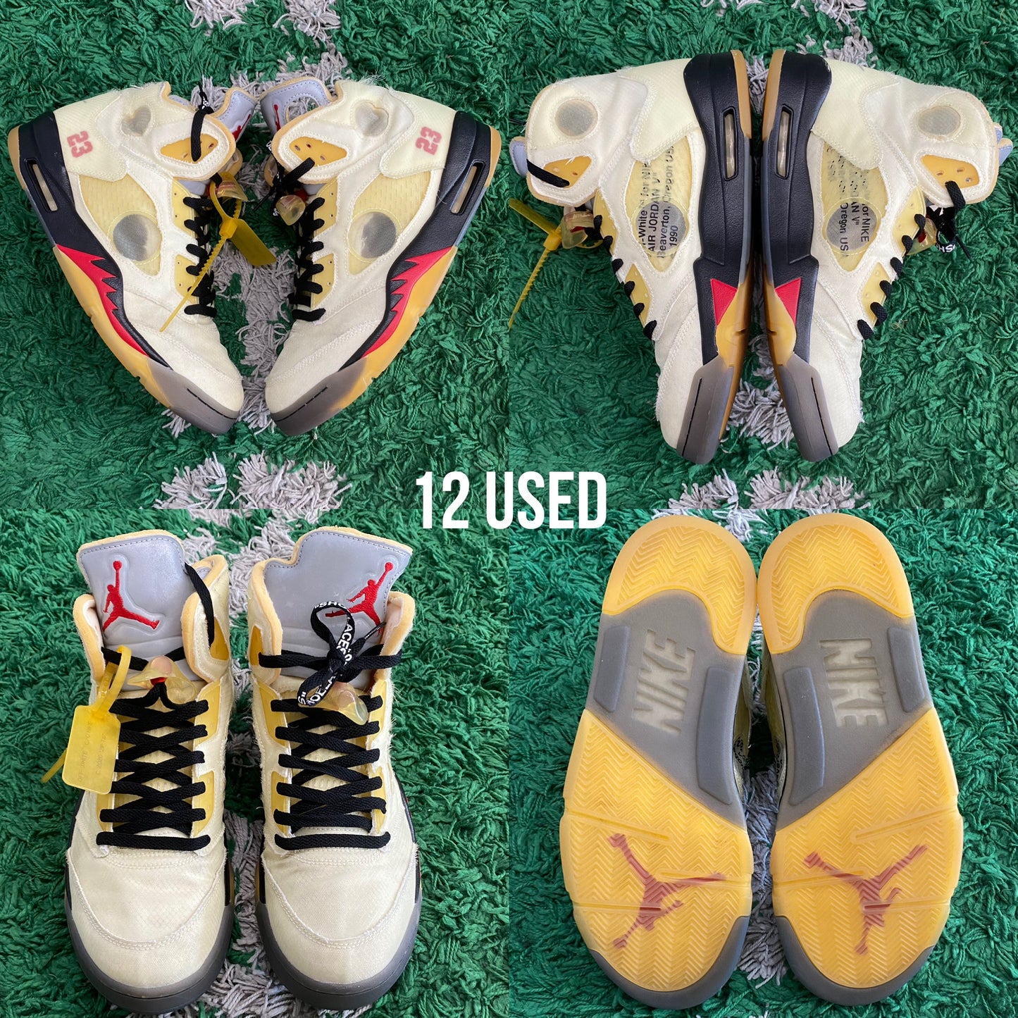 Air Jordan 5 Retro x Off White "Sail” USED