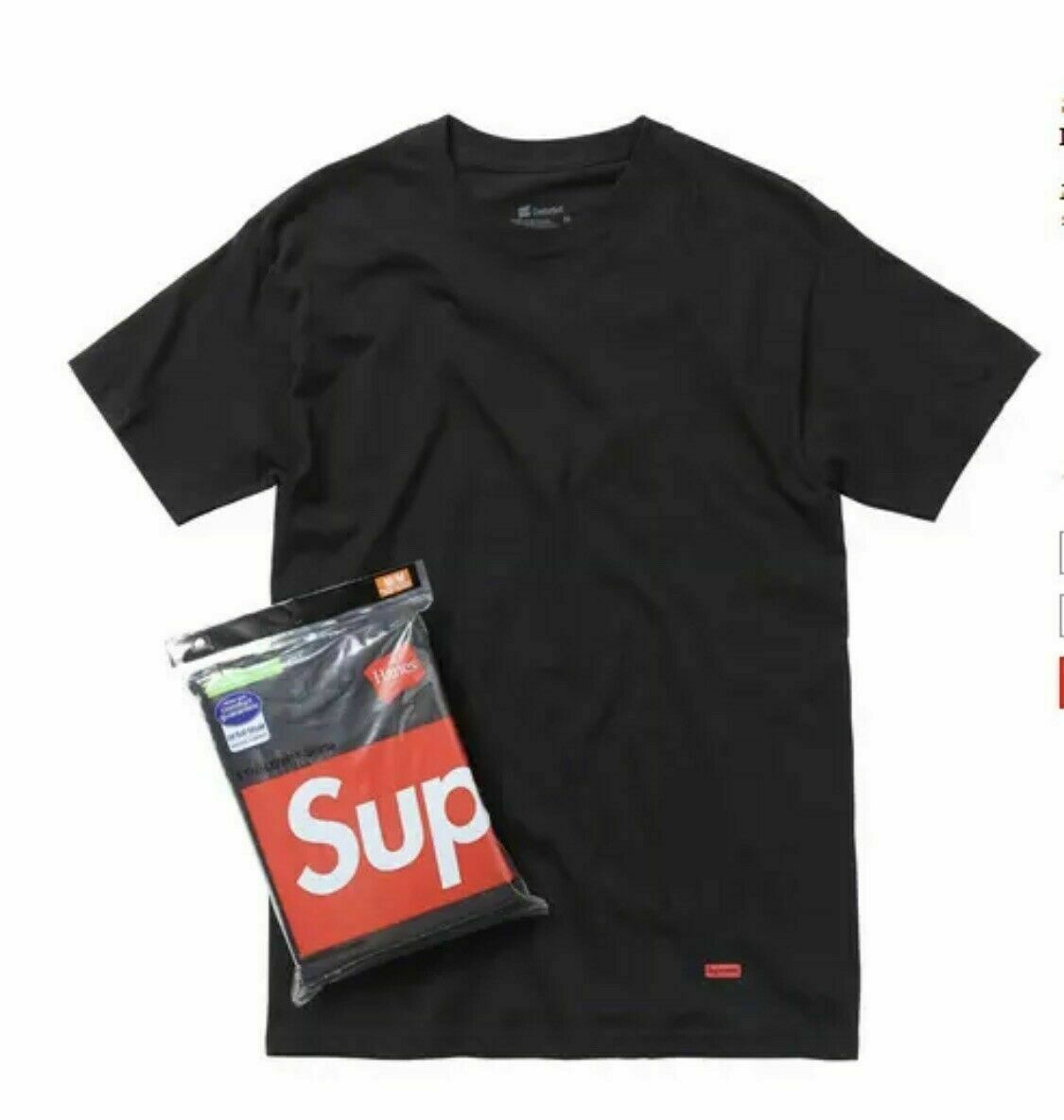 Supreme/Hanes Tees (3pk)- Black