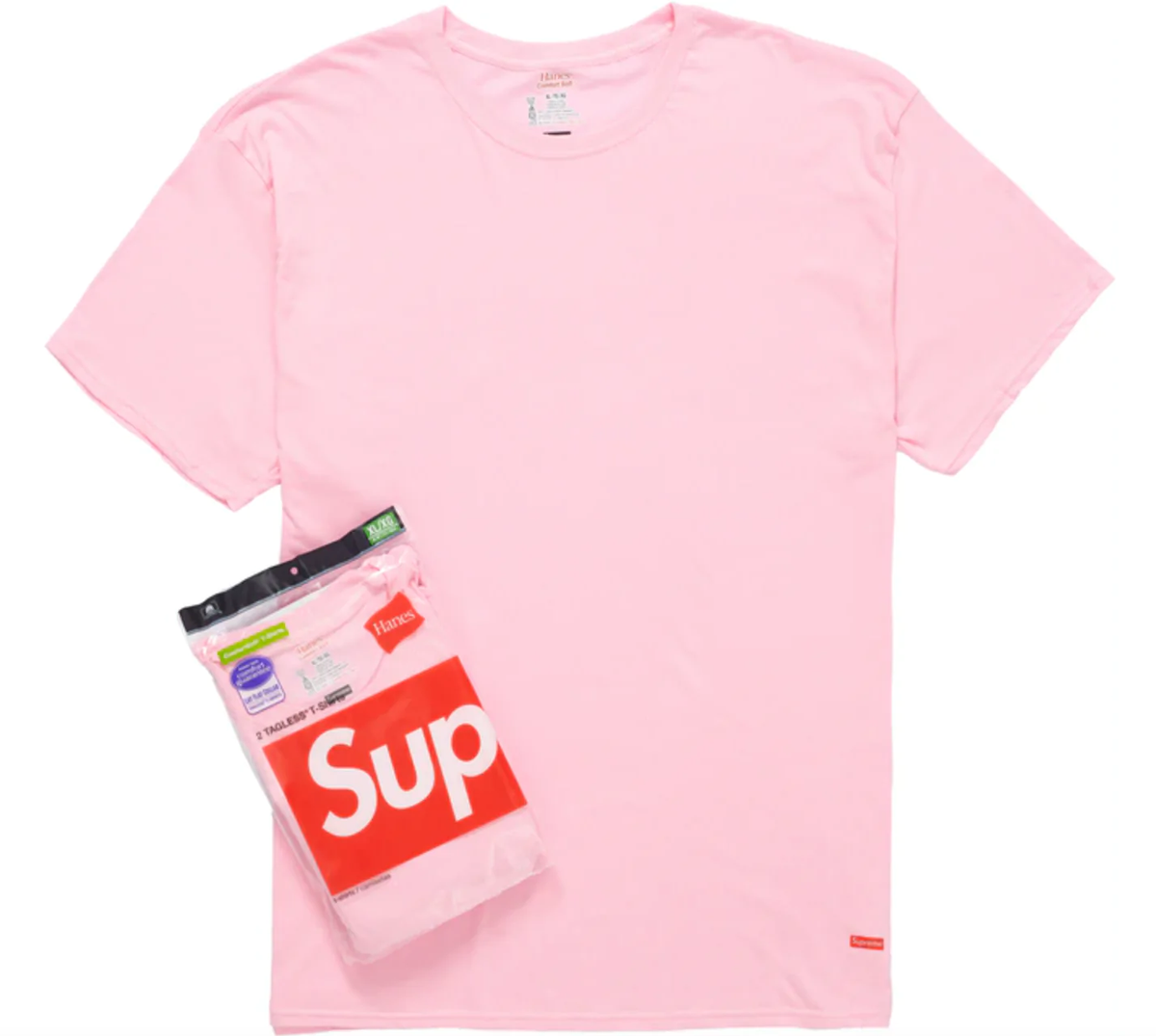 Supreme/Hanes Tees (2pk) - Pink