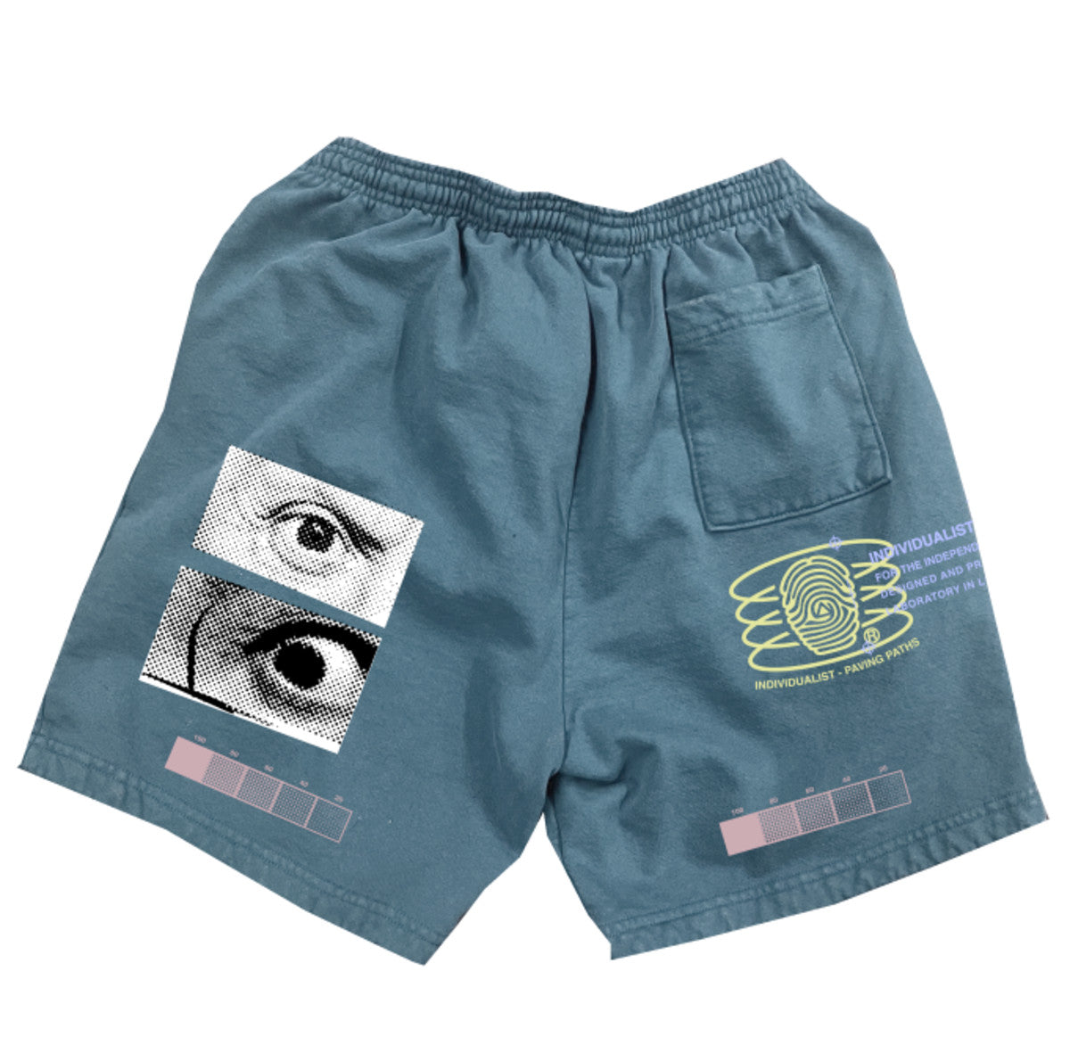 Individualist “Test Print” Aqua Fleece Shorts