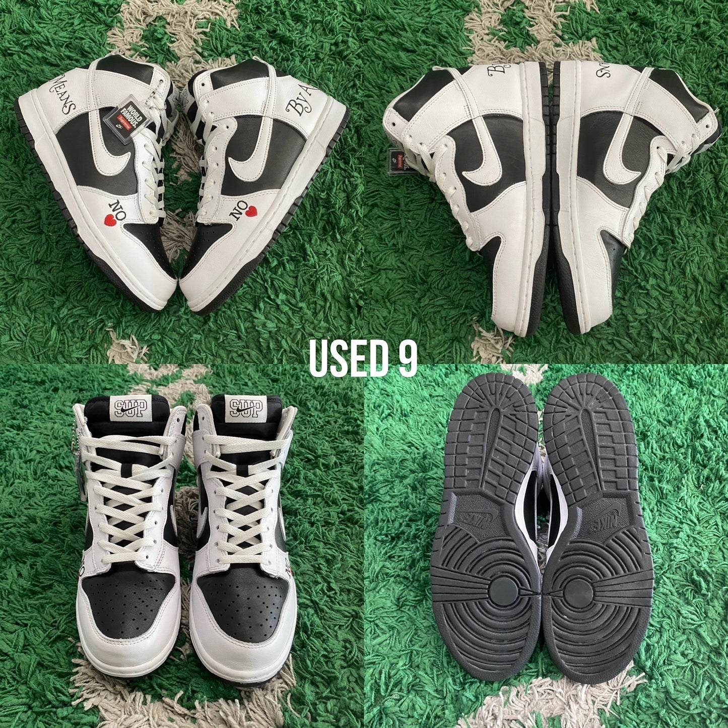 Nike SB Dunk High x Supreme “White/Black By Any Means”