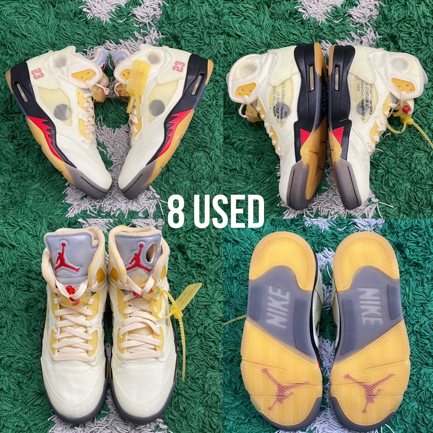 Air Jordan 5 Retro x Off White "Sail” USED