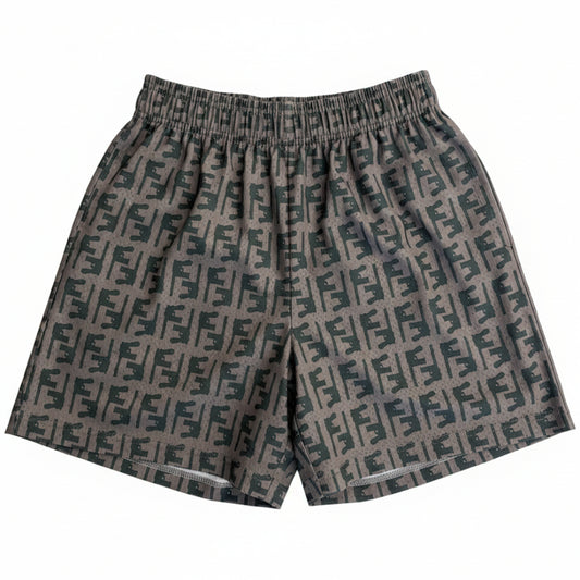 Bravest Studios "Gun Monogram" Grey/Green Mesh Shorts