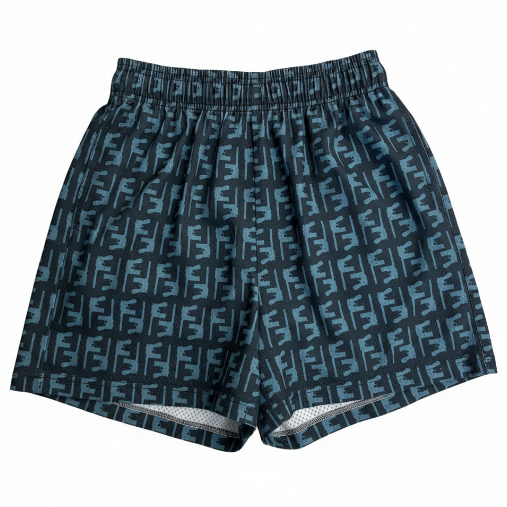 Bravest Studios "Gun Monogram" Blue Mesh Shorts