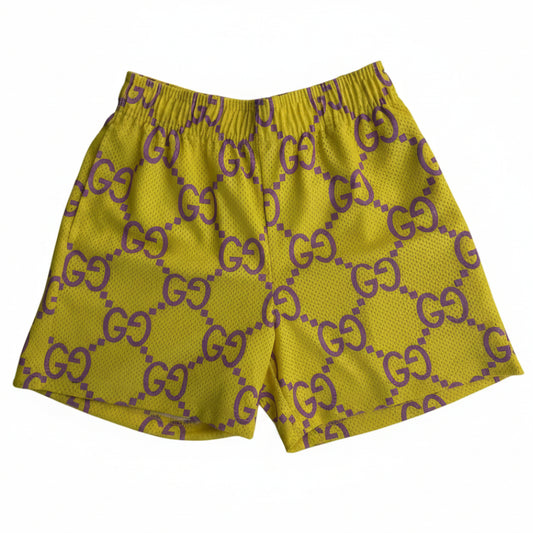 Bravest Studios "GG Monogram" Yellow/Purple Mesh Shorts