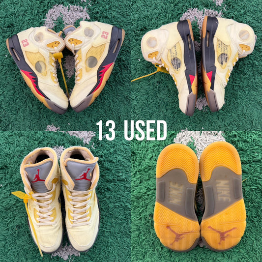 Air Jordan 5 Retro x Off White "Sail” USED