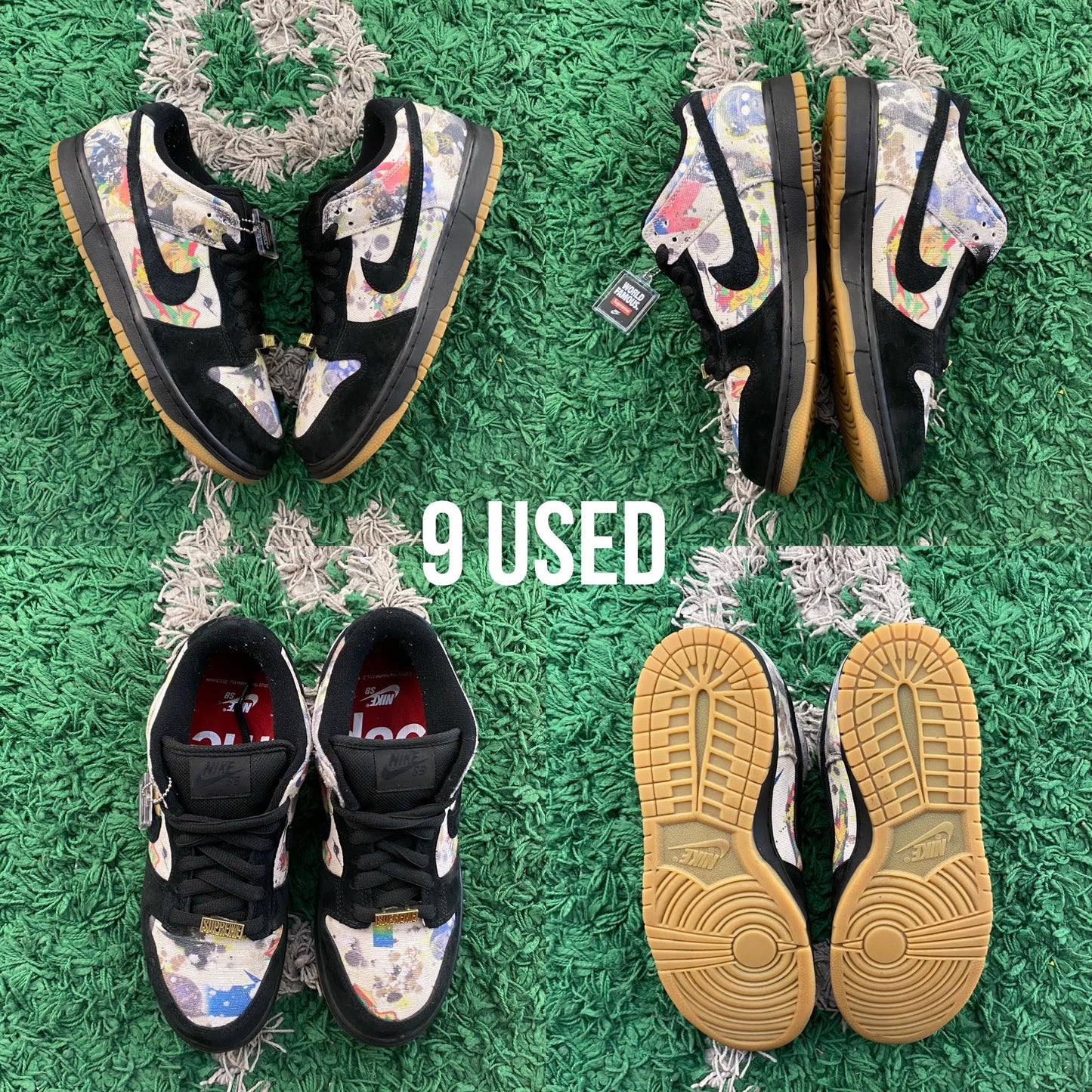 Nike SB Dunk High x Supreme “Black Rammellzee” USED