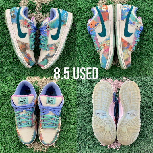 Nike SB Dunk Low x Futura Laboratories "Bleached Aqua" USED