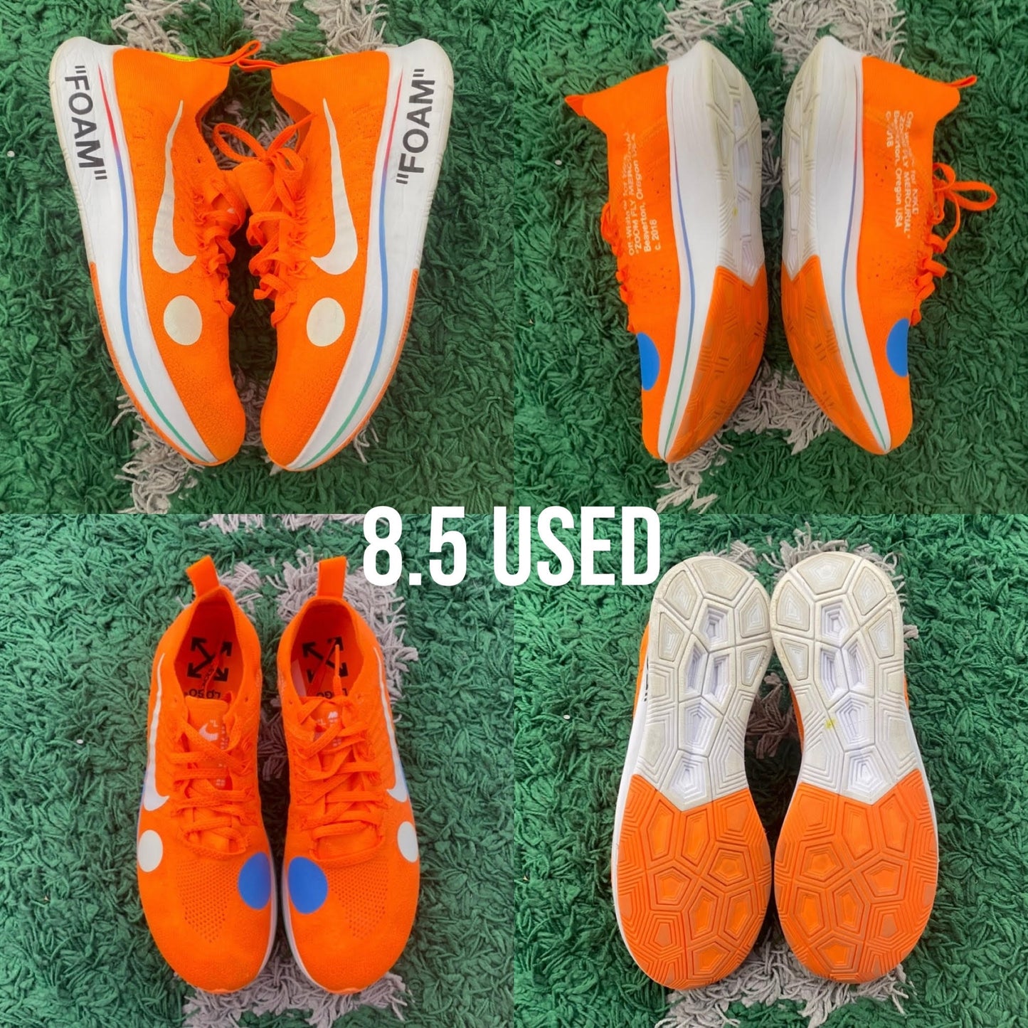 Nike Off White Zoom Fly Mercurial “Total Orange” USED