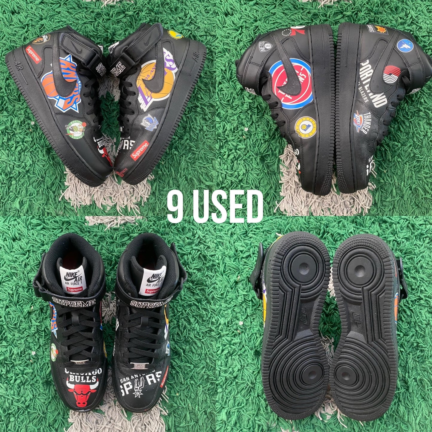 Nike Air Force 1 Mid Supreme NBA Black USED