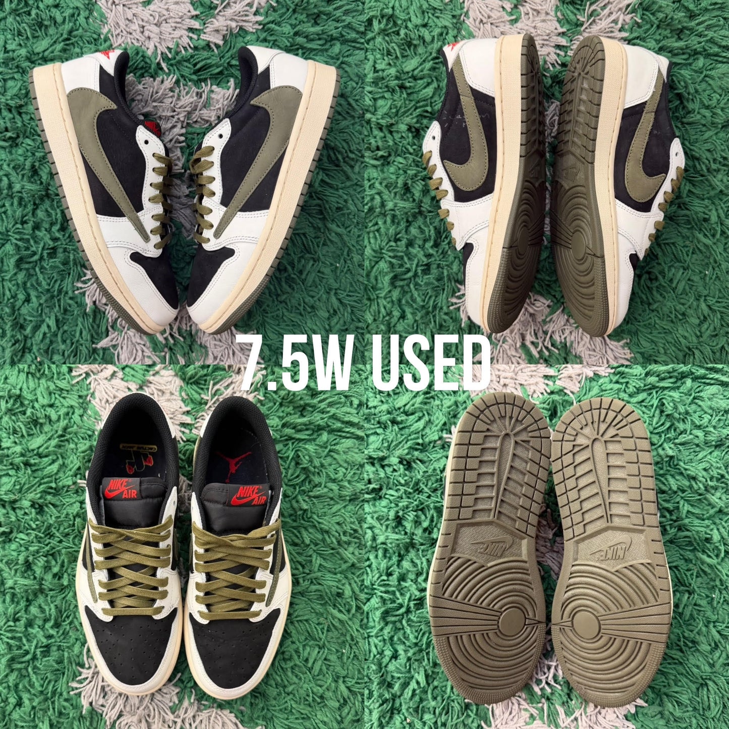 Air Jordan 1 Low OG x Travis Scott "Olive” WMNS USED